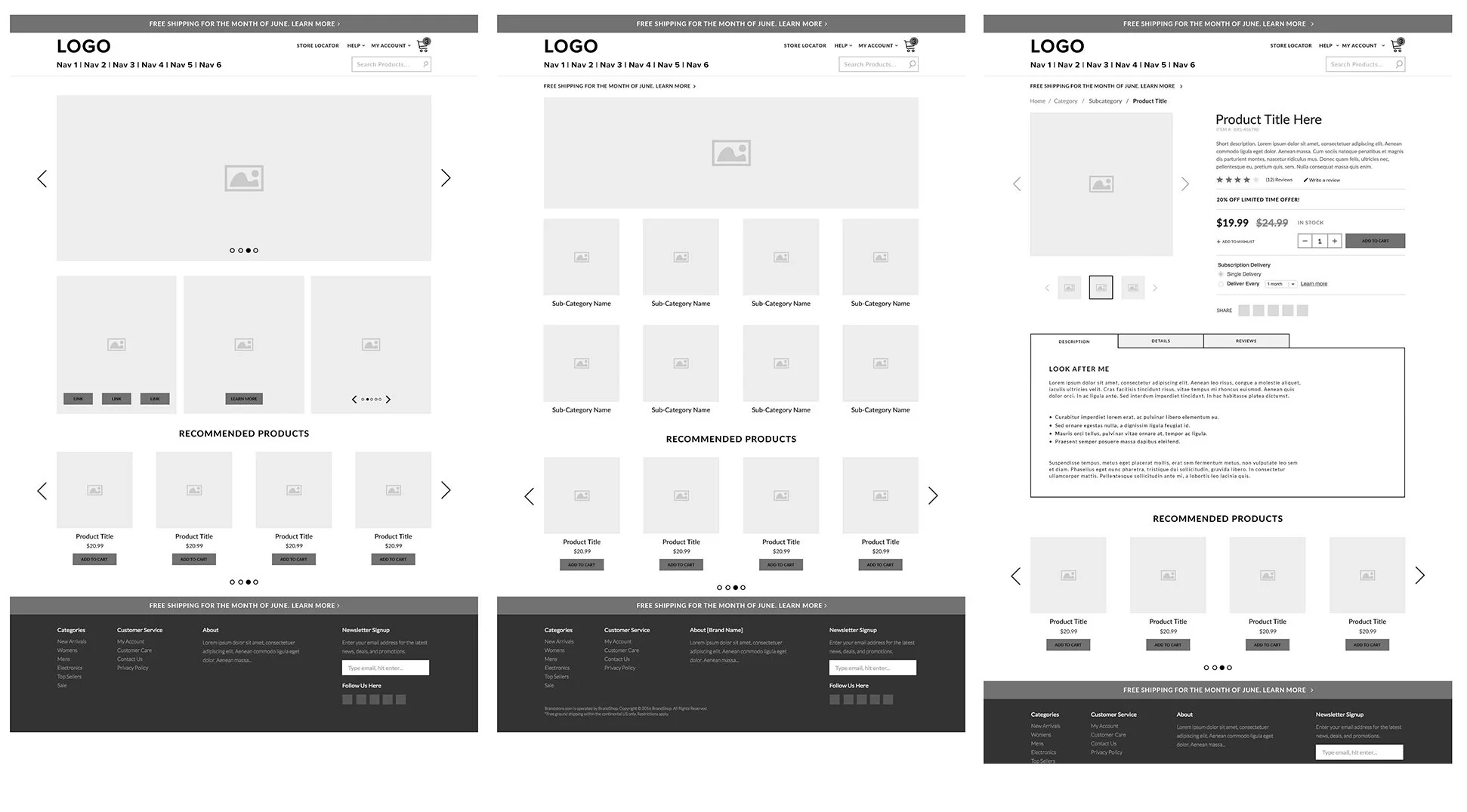 Example Wireframes