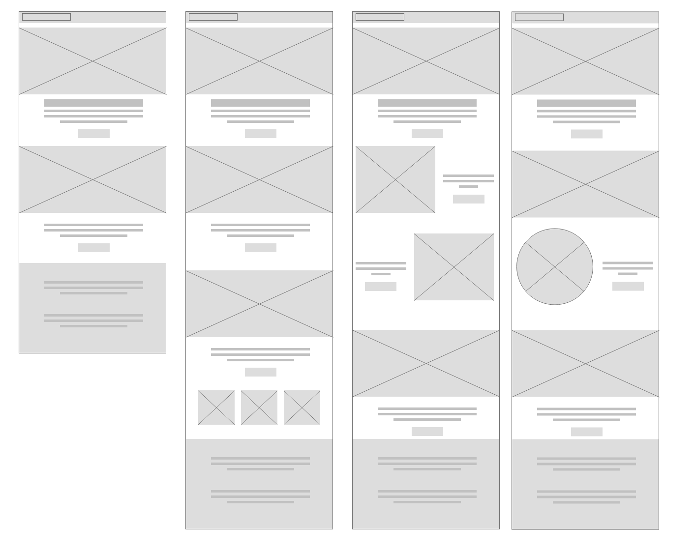 Rough wireframes